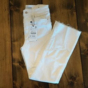 Zara Denim White Jeans Mini Glare Size 2 US 34 EUR NWT
